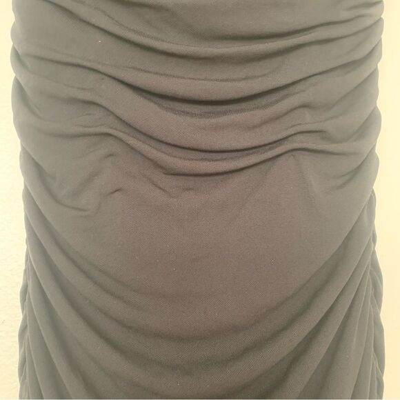 Badgley Mischka Black Ruched Strapless Sweetheart Floor Length Formal Gown Sz 10 - Picture 9 of 12